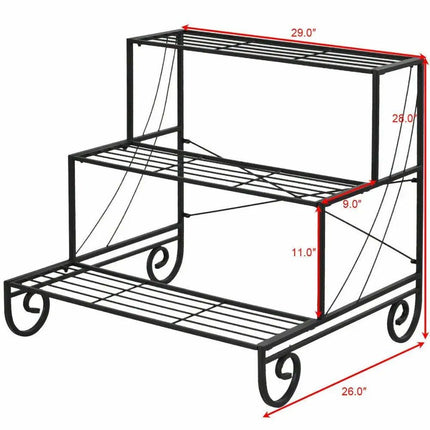 3 Tier Outdoor Metal Plant Stand - Wnkrs