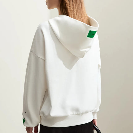 Sweat à capuche d'automne en coton avec broderie géométrique