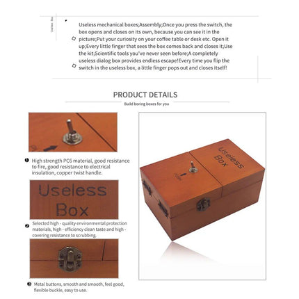 Wooden Useless Box - Interactive Stress-Reduction Toy, Ideal for Gifts - Wnkrs