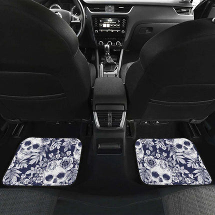 Chic Skull Floral Car Floor Mats - Wnkrs