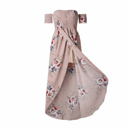 Women's Boho Off Shoulder Dress With Floral Print - Wnkrs