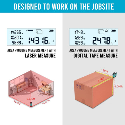 Cinta métrica y telémetro láser digital 2 en 1 de 40 m