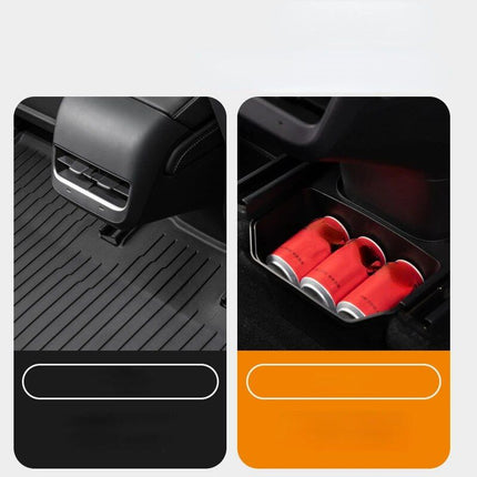 Tesla Model Y Under-Seat Storage Organizer with Built-in Trash Can - Wnkrs