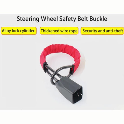 Universal Car Steering Wheel and Seat Belt Lock with Dual Keys - Wnkrs