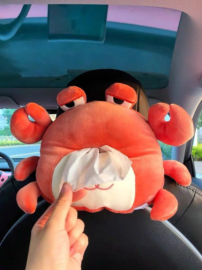 Plush Cartoon Car Tissue Holder - Cute Armrest Tissue Box for Vehicle Interior Decor - Wnkrs