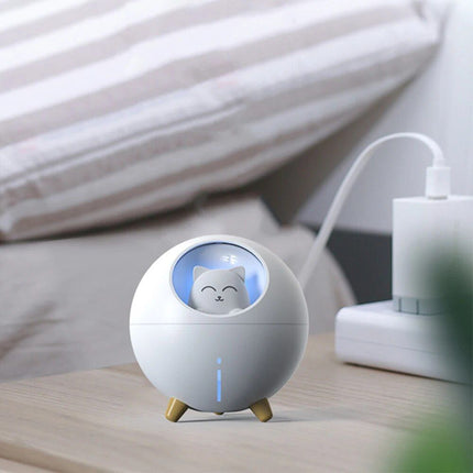 Humidificateur d'air à ultrasons Planet Cat avec veilleuse LED colorée