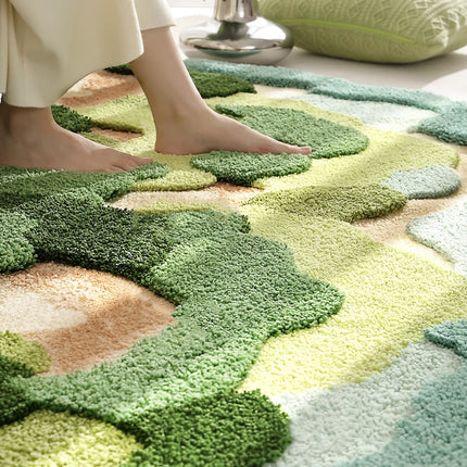 Modern Irregular Mountain Forest Flocked Carpet