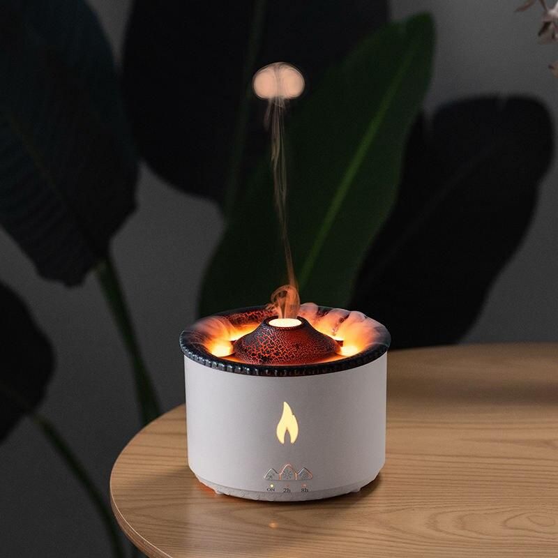 Volcano Eruption Aroma Diffuser & Air Humidifier with Flame Lamp Effect - Essential Oil Fragrance Machine for Home and Office