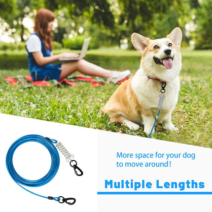 Cable de amarre para perros de acero resistente con clips duraderos