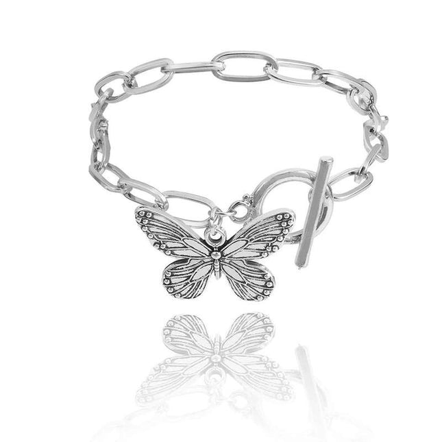 Bracelet chaîne avec pendentif papillon