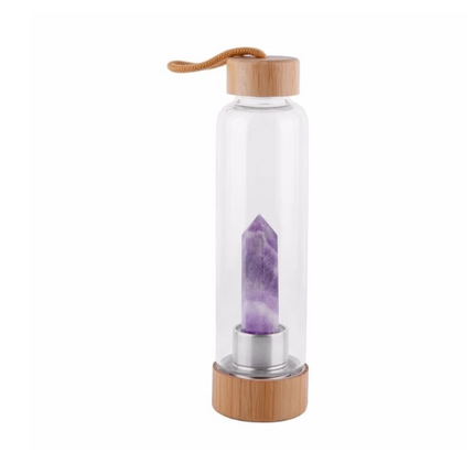 Crystal Infused Elixir Glass & Bamboo Water Bottle - Wnkrs