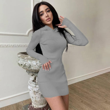 Women's Solid Color Sweater Dress - Wnkrs