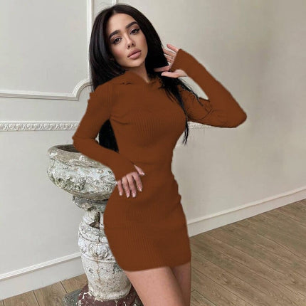 Women's Solid Color Sweater Dress - Wnkrs