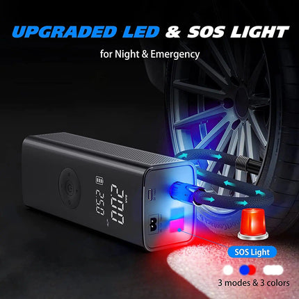 Portable Electric Tyre Inflator Pump with LED Lamp - Wnkrs