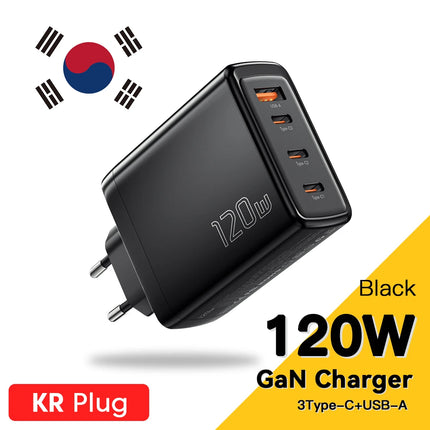 120W GaN USB-C Fast Charger with 4 Ports for Laptops, Phones & Tablets