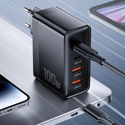 100W USB-C Fast Charger with 4 Ports for Laptops & Phones