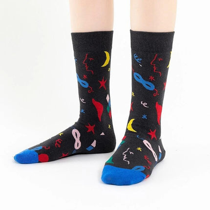 Calcetines de algodón para hombre con estampado de colores