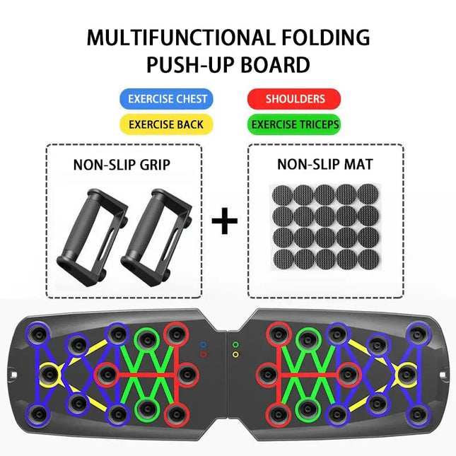 Tabla de flexiones multifuncional plegable para entrenamiento de cuerpo completo