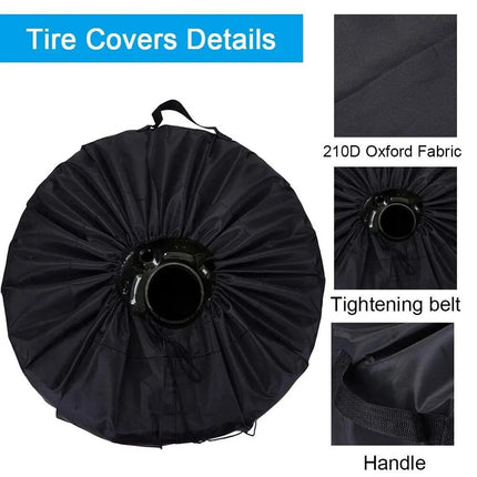 Weatherproof 210D Oxford Cloth Car Tire Covers - UV Protection, Dustproof Wheel Guards - Wnkrs