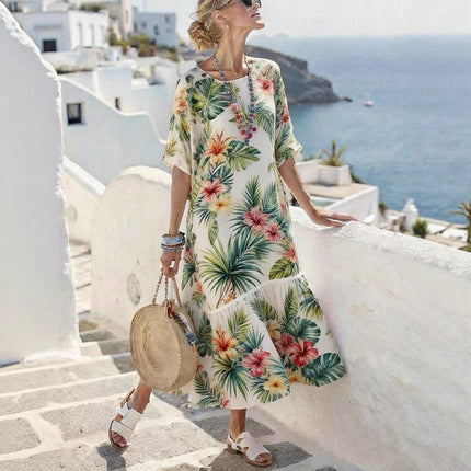 Womens Digital-Print Long Dress