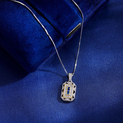 Elegant Vintage 925 Sterling Silver Blue Spinel and Cubic Zirconia Pendant Necklace with 18-Inch Chain - Wnkrs