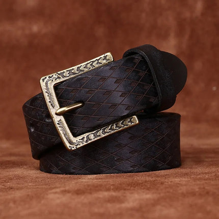 Ceinture en cuir de vachette italien pur de 3,8 cm d'épaisseur