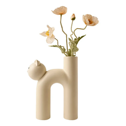 Vase tube en forme de tête de chat mignon