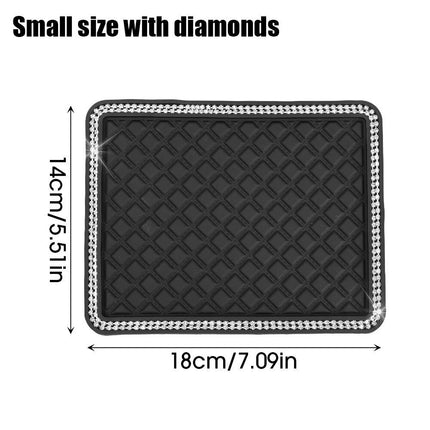 Sparkling Diamond Anti-Slip Car Dashboard Mat for Secure Item Grip - Wnkrs