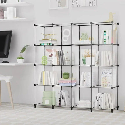 Cube Storage Organizer 16-Cube Bookshelf with Metal Hammer - Wnkrs