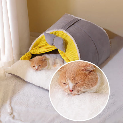 Acogedora cama de felpa para gatos