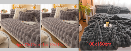 Winter Thickened Rabbit Plush Modern Sofa Cushion - Wnkrs