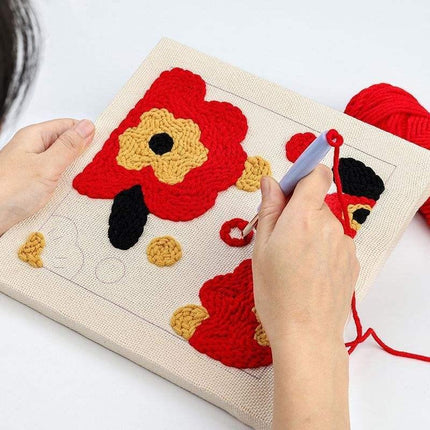 Kit de broderie de fleurs à faire soi-même avec des aiguilles à poinçonner pour les débutants