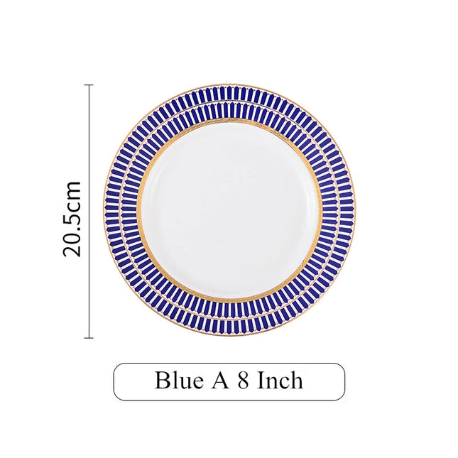 Juego de 6 platos de cerámica de porcelana nórdica: vajilla elegante y platos de postre