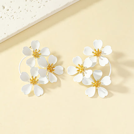 Luxurious Camellia Flower Dangle Earrings for Women