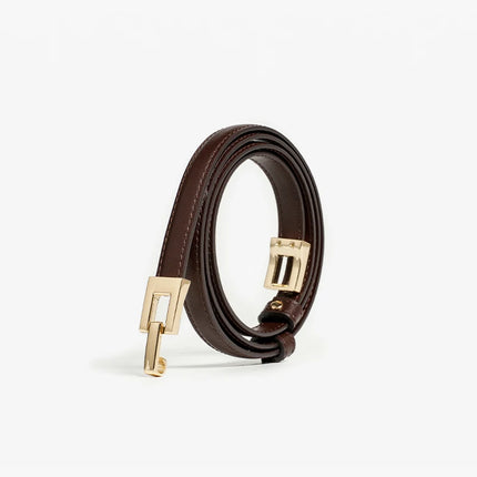 Ceinture fine en cuir véritable pour femme - Accessoire décontracté et élégant pour jeans et robes