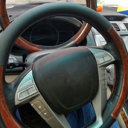 38cm Breathable Imitation Peach Wood Anti-slip Car Steering Wheel Cover - Wnkrs