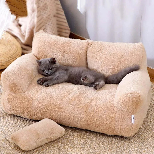 Canapé-lit en peluche confortable pour chat