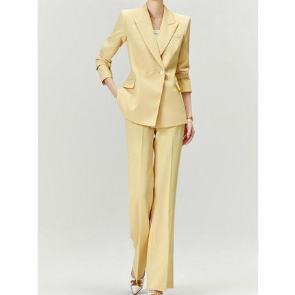 Elegant Yellow Office Pantsuit