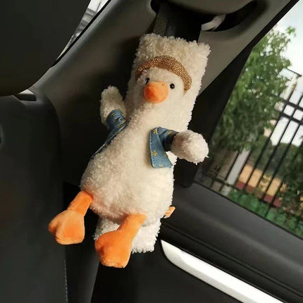 Plush Rabbit Car Seat Belt Decor with Shoulder Protector & Headrest Drawer - Wnkrs