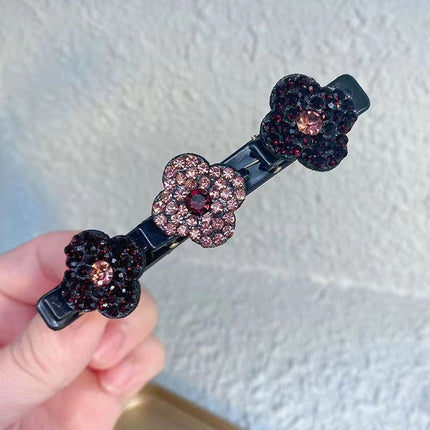 Trendy Floral Crystal Braided Hair Clips