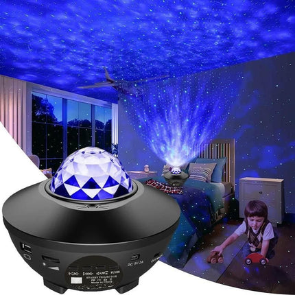 Galaxy & Ocean Wave Projector Night Light with Bluetooth Speaker - Wnkrs