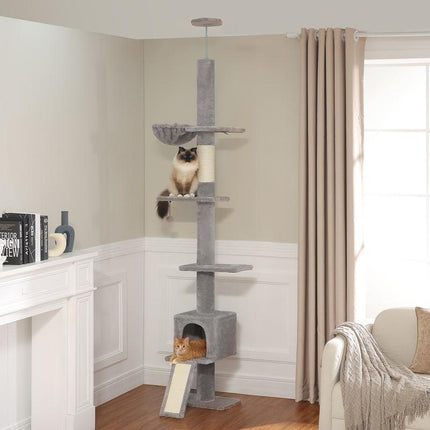 Torre de árbol para gatos de 5 niveles desde el piso hasta el techo