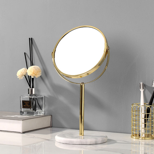 Espejo de maquillaje giratorio de 360 grados de mármol natural