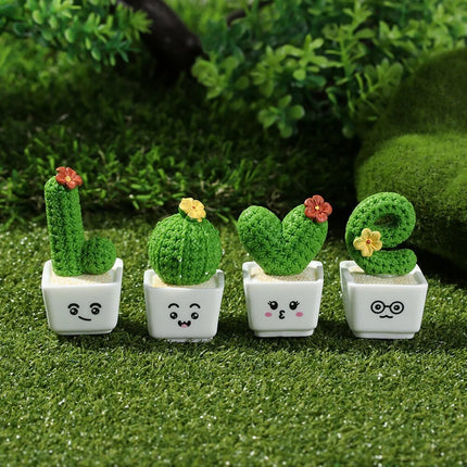 Charmantes mini figurines de cactus en résine pour projets de décoration et de bricolage