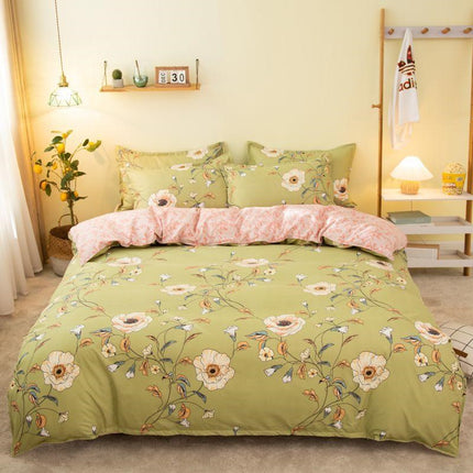 Cover Set Bed Cotton Quilt Bedsheet Bedding Duvet Fitted - Wnkrs