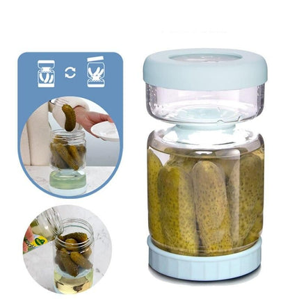 2-in-1 Glass Kimchi and Pickle Storage Jar with Strainer - Wnkrs