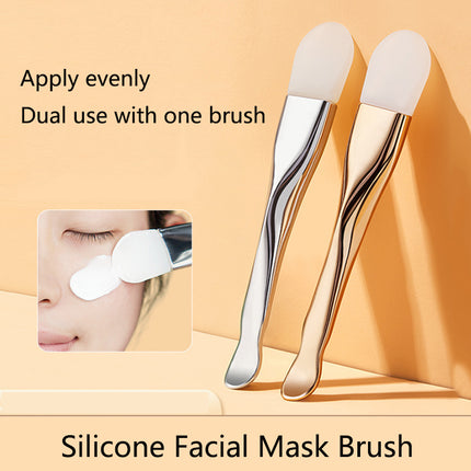 Silicone Facial Mask Brush with Digging Spoon – Dual-Use Skincare Tool