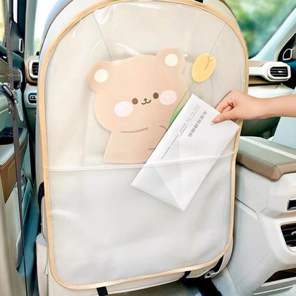 Cute Bear & Rabbit Cartoon Car Seat Kick Mat - Wnkrs