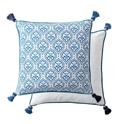 Blue And White Porcelain New Chinese Style Living Room Office Sofa Cushion Cover - Wnkrs