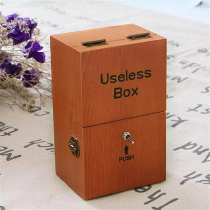 Wooden Useless Box - Interactive Stress-Reduction Toy, Ideal for Gifts - Wnkrs